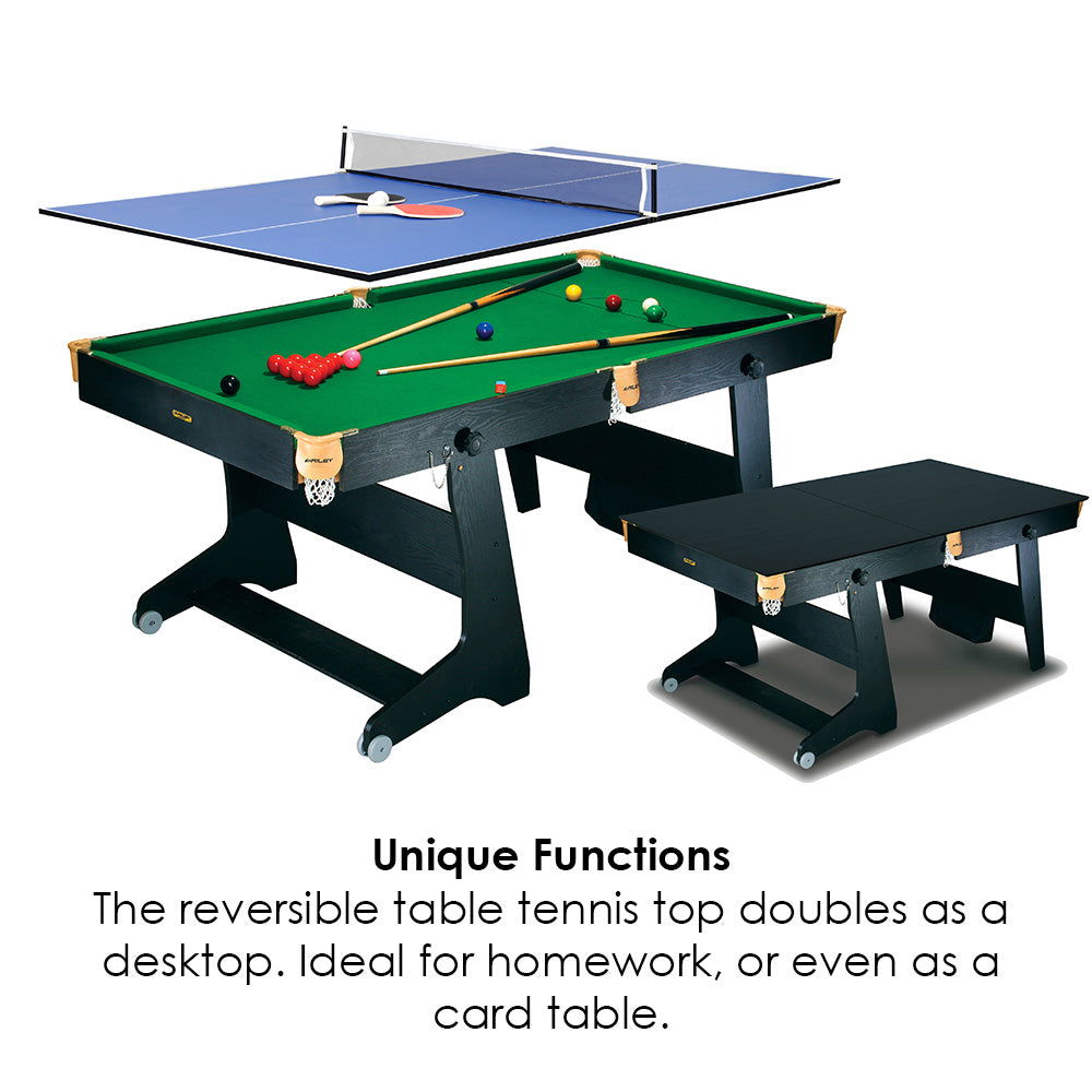 Riley 4 in 1 6ft Vertical Folding Snooker/Pool Table - bcetablesports24 - 