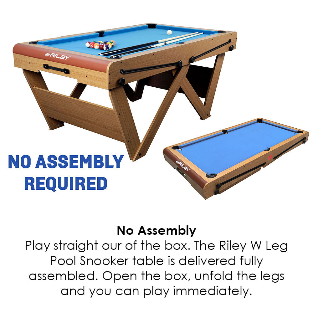 Riley 'W' Series 2 in 1 6ft Fold Flat Pool/Snooker Table - bcetablesports24 - 